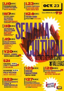 Programa de la Semana Cultural 2023 del Ateneo Republicano de Vallekas