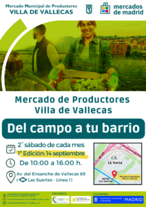 Cartel de la primera edición del Mercado Municipal de Productores de Villa de Vallecas