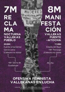 Actividades convocadas para el 8-M desde Vallecas