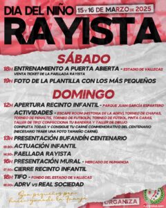 Programa de actividades del 'Día del Niño Rayista'